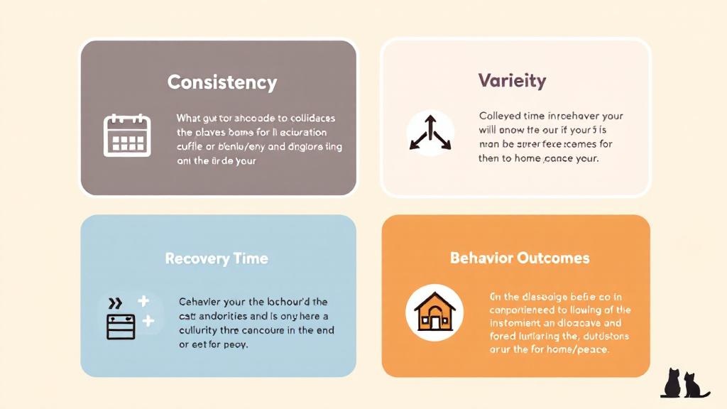 Infographic showing four play-tracking metrics: consistency, variety, recovery time, and behavior outcomes, with simple icons.